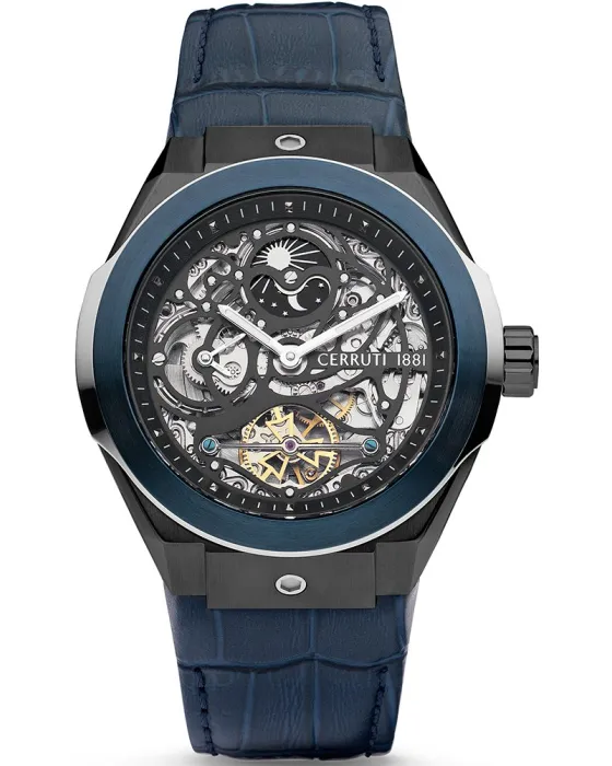 Ανδρικό ρολόι Cerruti Ruscello Automatic CIWGE2207202, Μαύρο καντράν, Λουρί από Δερμάτινο