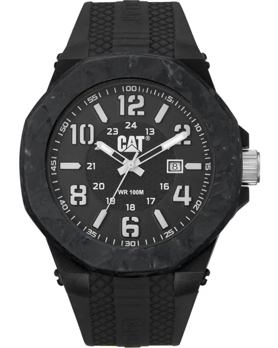 Ανδρικό ρολόι Caterpillar Carbon LV16121132, Μαύρο καντράν, Λουρί από Καουτσούκ
