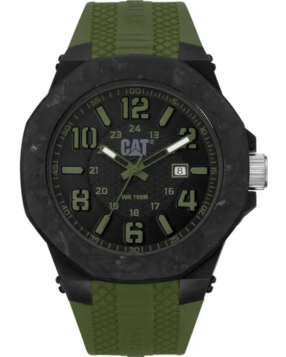 Ανδρικό ρολόι Caterpillar Carbon LV16123133, Μαύρο καντράν, Λουρί από Καουτσούκ