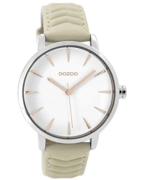 Women's watch Oozoo Timepieces C9505, White dial, Strap in Leather