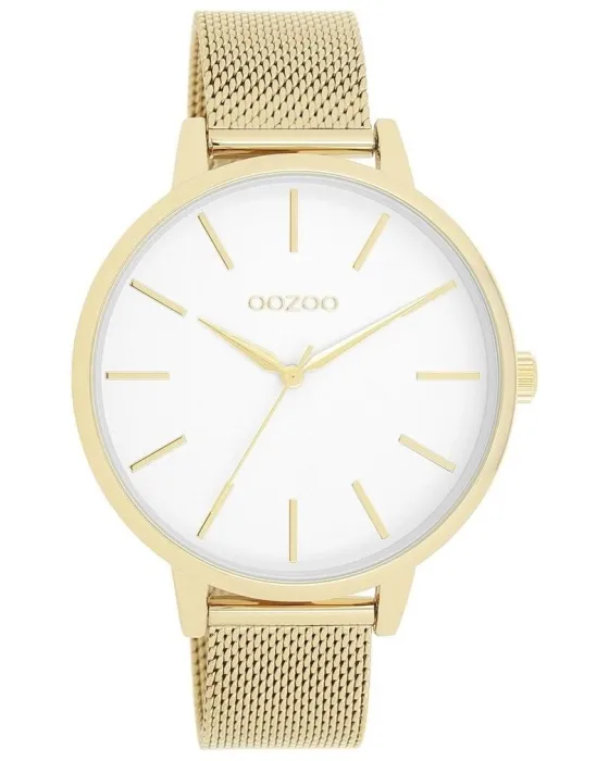 Γυναικείο ρολόι Oozoo Timepieces C11363, Λευκό καντράν, Μπρασελέ από Μεταλλικό