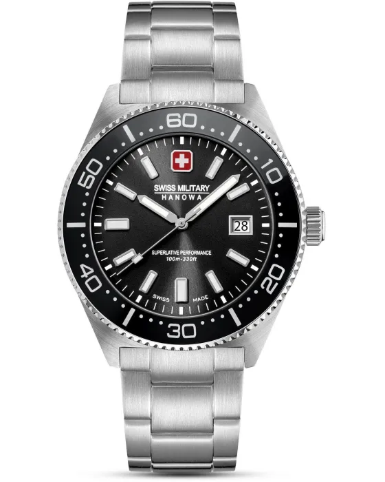 Men's watch Swiss Military Hanowa Nomad SMWGH0004903, Black dial, Bracelet in Stainless Steel
