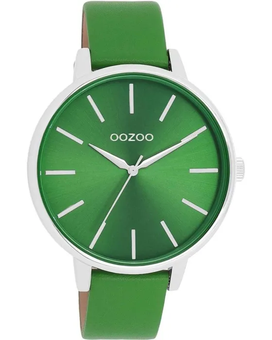 Γυναικείο ρολόι Oozoo Timepieces C11297, Πράσινο καντράν, Λουρί από Δερμάτινο