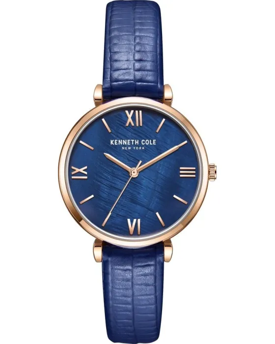 Female watch Kenneth Cole Classic KC51115003, Blue / Mother Of Pearl dial, Strap in Leather