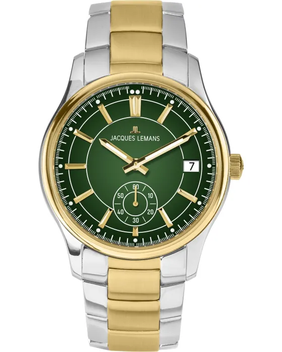 Men's watch Jacques Lemans Derby 1-2197I, Green dial, Bracelet in Stainless Steel