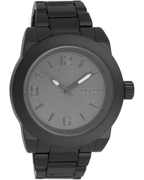 Men's watch Oozoo Timepieces G0130, Black dial, Bracelet in Metallic
