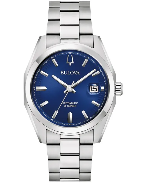Ανδρικό ρολόι Bulova Surveyor Automatic 96B436, Μπλε καντράν, Μπρασελέ από Ανοξείδωτο ατσάλι