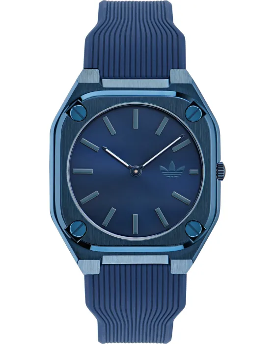Men's watch Adidas Originals City Tech Thin AOFH24001, Blue dial, Strap in Silicone