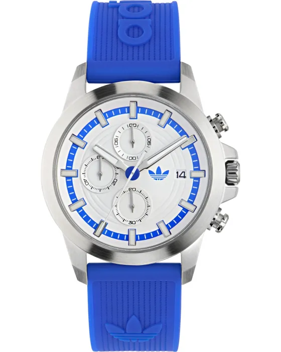 Ανδρικό / Γυναικείο ρολόι Adidas Originals Expression Two Chronograph AOFH24520, Λευκό καντράν, Λουρί από Σιλικόνη