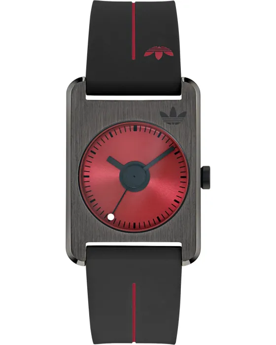 Women's watch Adidas Originals Retro Pop One AOST24545, Red dial, Strap in Rubber