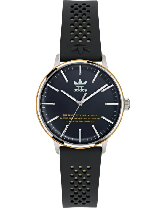 Γυναικείο ρολόι Adidas Originals Code One AOSY24047, Μαύρο καντράν, Λουρί από Σιλικόνη