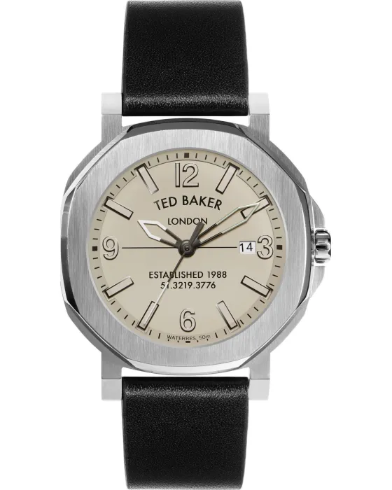 Men's watch Ted Baker Actonn BKPACS202, Beige dial, Strap in Leather