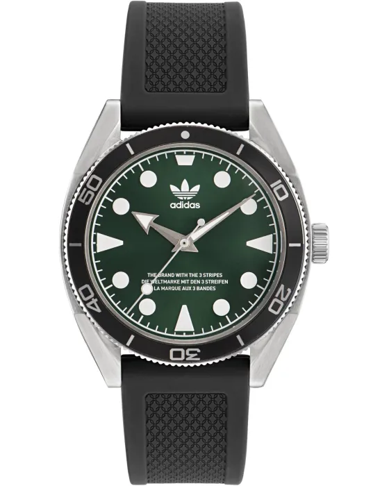 Men's watch Adidas Originals Edition Two AOFH23008, Green dial, Strap in Rubber