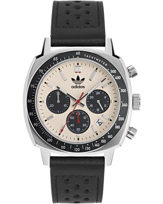 Men's watch Adidas Originals Master Originals One Chrono AOFH23578, Beige dial, Strap in Leather