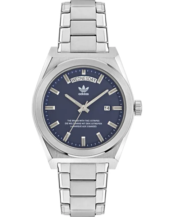 Ανδρικό / Γυναικείο ρολόι Adidas Originals Code Five AOSY23539, Μπλε καντράν, Μπρασελέ από Ανοξείδωτο ατσάλι