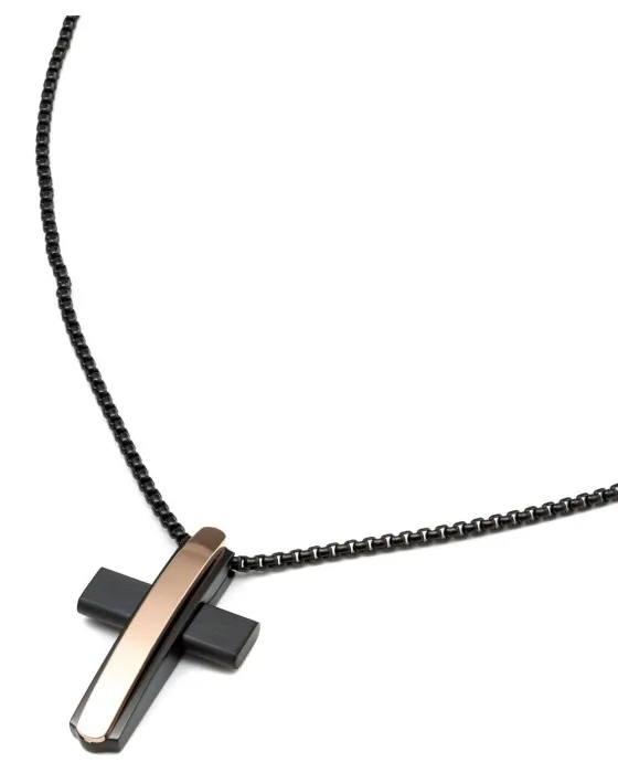 U.S. Polo Assn. Necklace JW6009NK, Stainless steel, Black / Rose gold