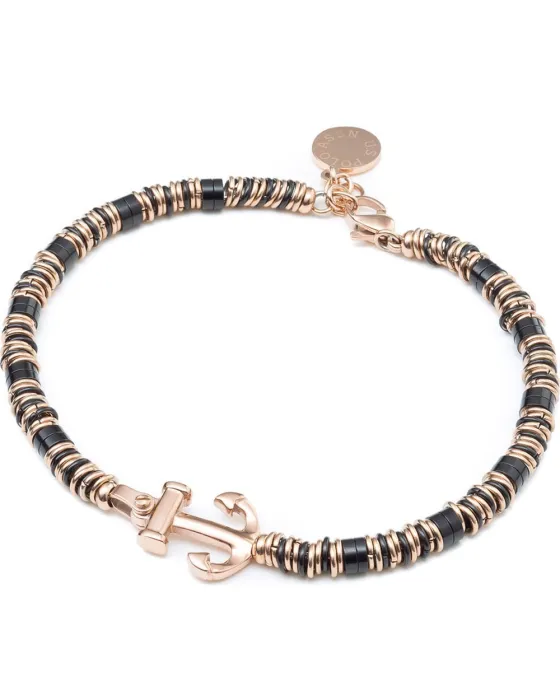 Bracelets Βραχιόλι U.S. Polo Assn. JW9038BR, Stainless steel, Black / Rose gold