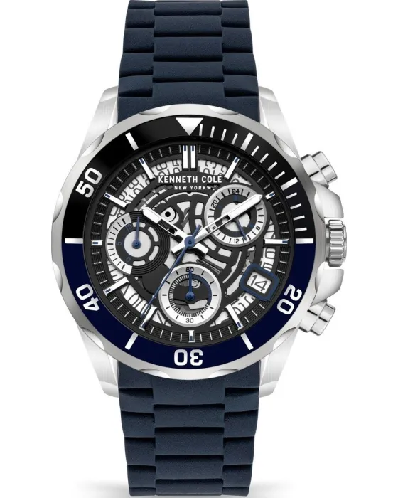 Men's watch Kenneth Cole Modern Dress Sport KCWGO2125401, Black dial, Strap in Silicone