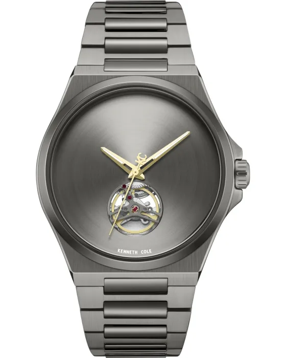 Ανδρικό ρολόι Kenneth Cole Automatic KCWGY0067403, Γκρι καντράν, Μπρασελέ από Ανοξείδωτο ατσάλι