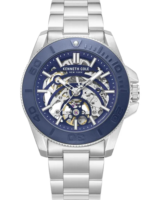 Men's watch Kenneth Cole Modern Dress Sport Automatic KCWGY0076501, Blue dial, Bracelet in Stainless Steel