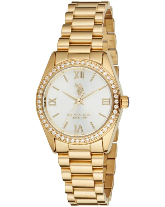 Women's watch U.S. Polo Assn. Melanie USP8463YG, White dial, Bracelet in Stainless Steel