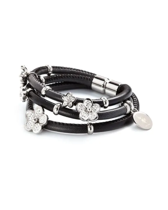 Βραχιόλι U.S. Polo Assn. USPJ330BR, Ορείχαλκος, Ασημί / Μαύρο