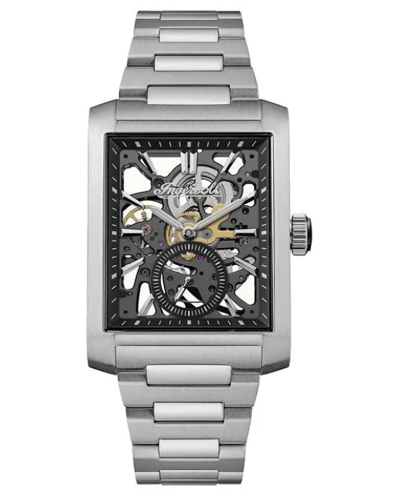 Ανδρικό ρολόι Ingersoll The Spur Automatic I17001, Μαύρο καντράν, Μπρασελέ από Ανοξείδωτο ατσάλι