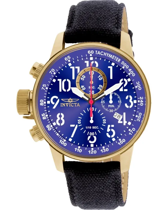 Men's watch Invicta I-Force Chronograph 1516, Blue dial, Strap in Leather