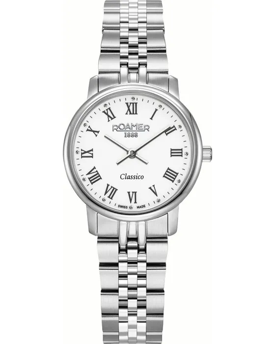 Women's / Men's watch Roamer Classico 971857-41-25-50, White dial, Bracelet in Stainless Steel