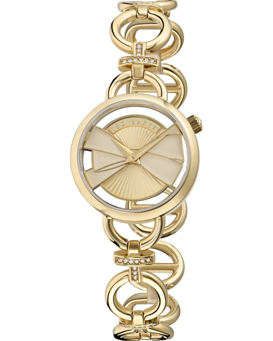 Women's watch Ted Baker Lilabel Bow BKPLIS501, Gold dial, Bracelet in Stainless Steel