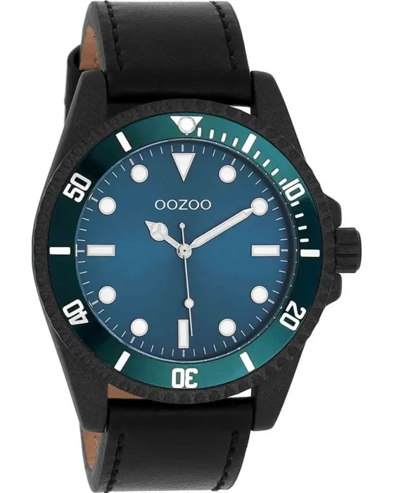 Men's watch Oozoo Timepieces C11118, Blue dial, Strap in Leather