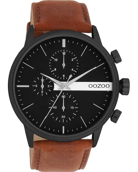 Ανδρικό ρολόι Oozoo Timepieces C11223, Μαύρο καντράν, Λουρί από Δερμάτινο