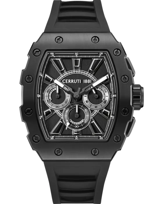 Male watch Cerruti Gubbio Chronograph CIWGO0085401, Black dial, Strap in Silicone