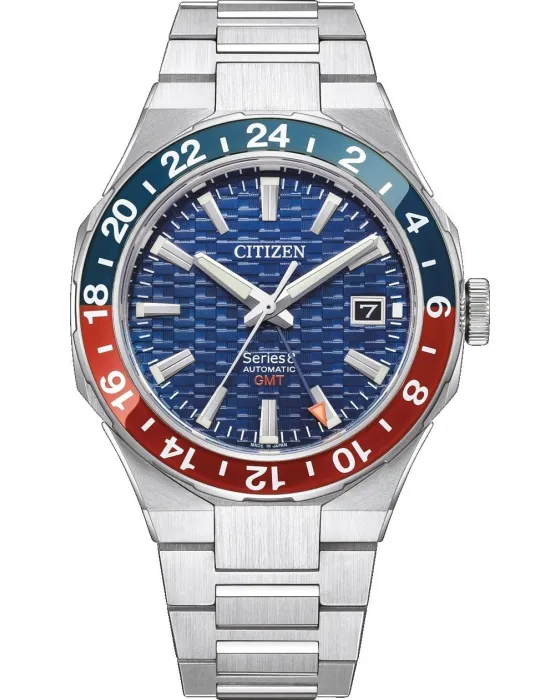 Male watch Citizen Series 8 Automatic GMT NB6030-59L, Blue dial, Bracelet in Stainless Steel