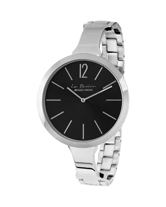 Women's watch Jacques Lemans La Passion LP-115E, Black dial, Bracelet in Stainless Steel