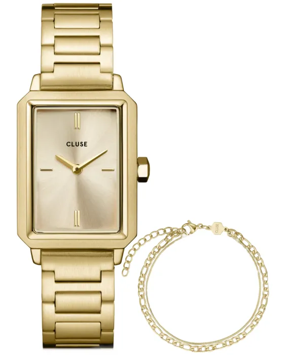 Women's watch Cluse Fluette Gift Box CG11507, Gold dial, Bracelet in Stainless Steel