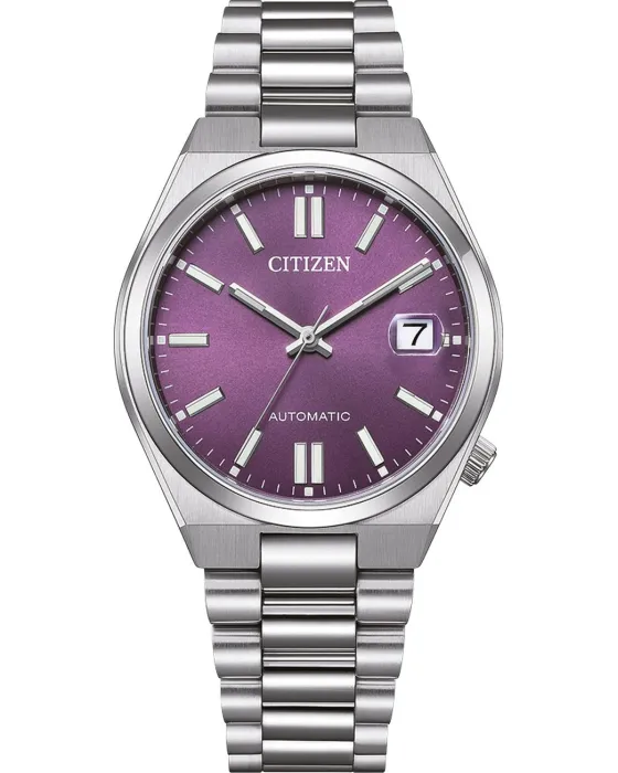 Ανδρικό / Γυναικείο ρολόι Citizen Tsuyosa Automatic NJ0200-50W, Μωβ καντράν, Μπρασελέ από Ανοξείδωτο ατσάλι