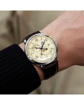 Orient Bambino Automatic Sun & Moon RA-AK0803Y30B, όψη 3