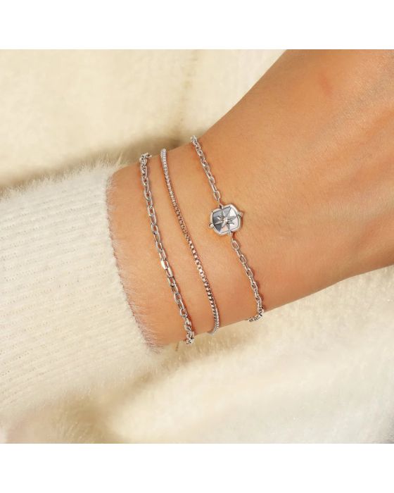 Βραχιόλι Ania Haie Block Mother of Pearl Star B067-03H - 