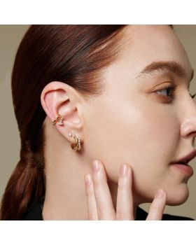 Σκουλαρίκια Ania Haie Sparkle Double Huggies E056-05G - 