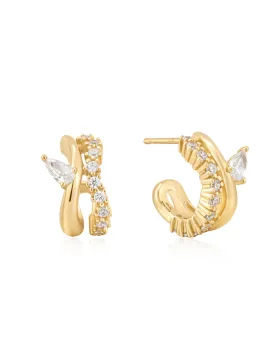 Σκουλαρίκια Ania Haie Sparkle Double Hoop E056-04G