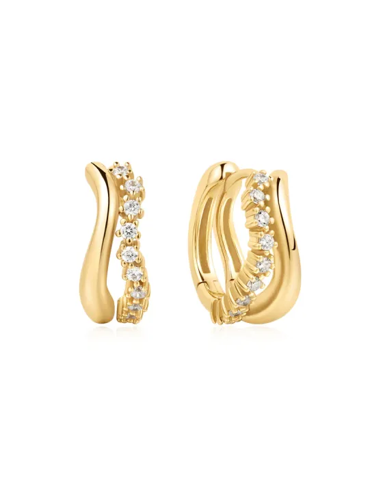 Σκουλαρίκια Ania Haie Sparkle Double Huggies E056-05G