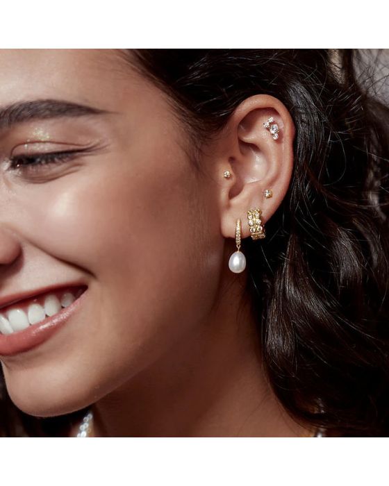 Σκουλαρίκια Ania Haie Pavé Climber Barbell E058-01G - 