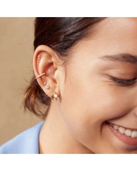 Σκουλαρίκια Ania Haie Parallel Duo Freshwater Pearl Huggies E058-02G - 