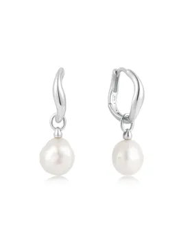 Σκουλαρίκια Ania Haie Freshwater Pearl Drop Hoops E058-05H