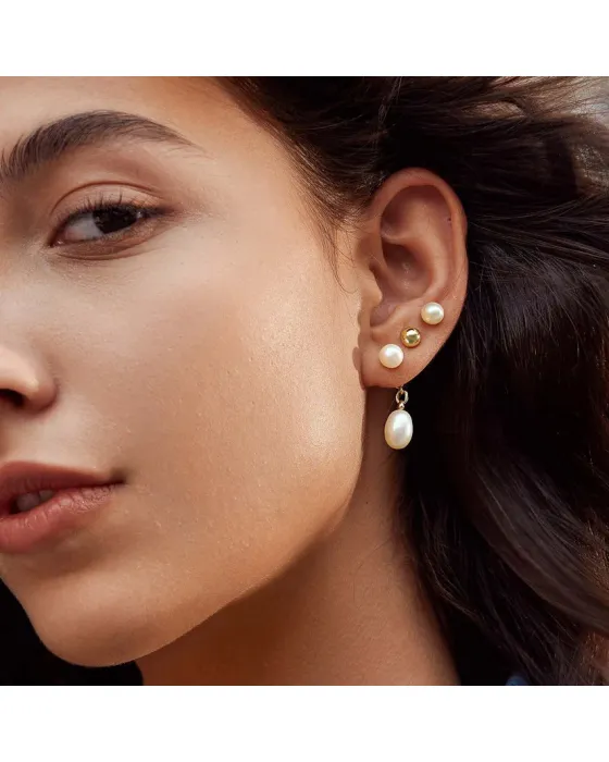 Ania Haie Freshwater Pearl Stud Ear Jackets Earrings E058-06G, view 2