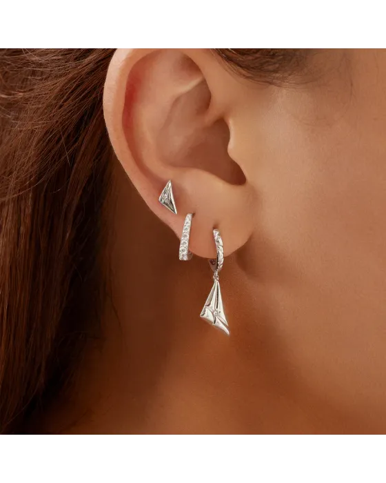 Σκουλαρίκια Ania Haie Silver Triangle Kiss Studs E059-05H - 