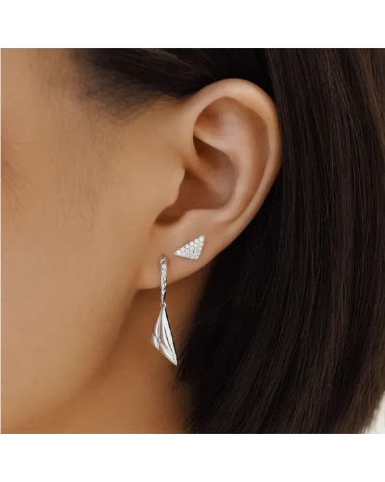 Σκουλαρίκια Ania Haie Triangular Pavé Studs E059-06H - 