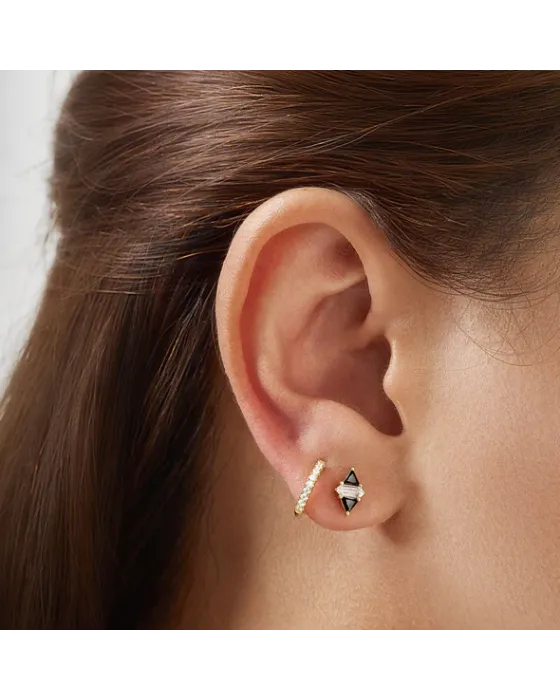 Σκουλαρίκια Ania Haie Classic Pavé Huggies E060-02G - 