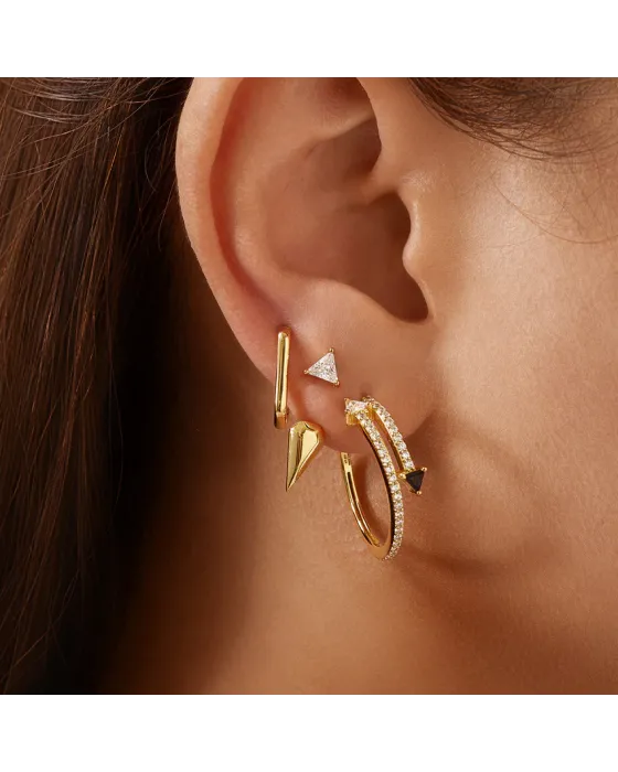Σκουλαρίκια Ania Haie Double Arrow Stud Hoops E059-18G - 